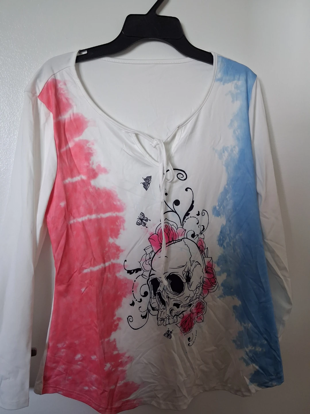 Skull Print Long Sleeve Top