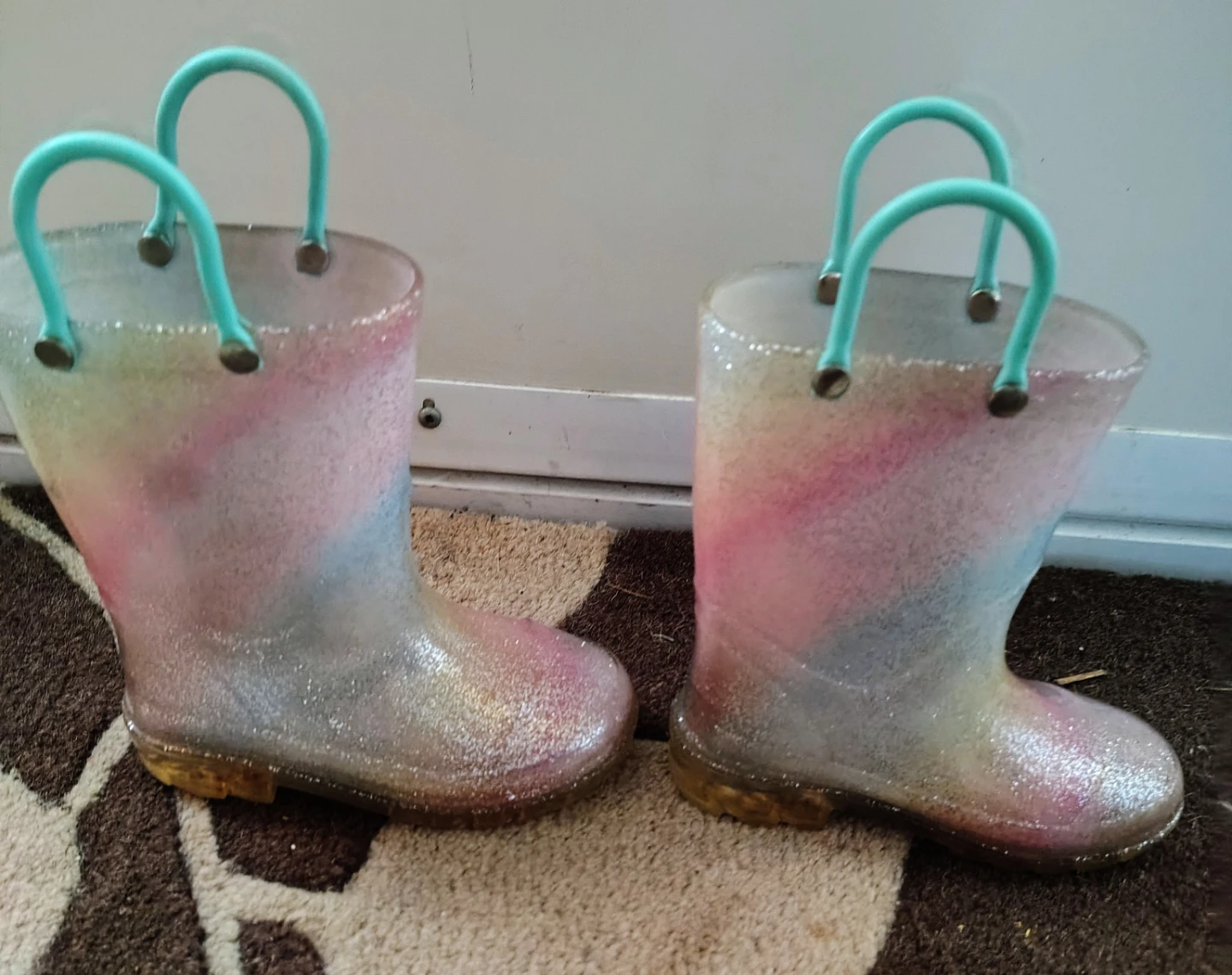 Sz 8 Girls Glitter Rain Boots - photo 3