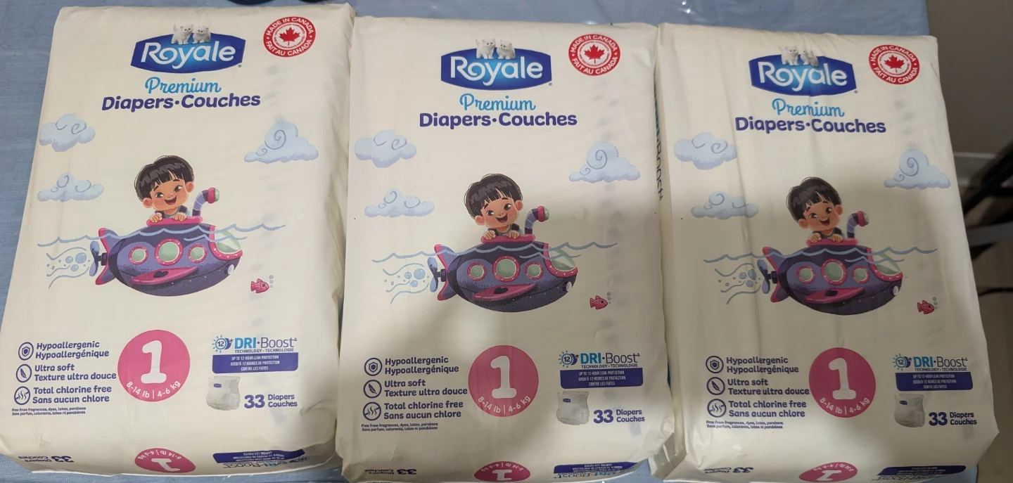 3 Packs of Royale Premium Diapers - Size 1 - photo 2