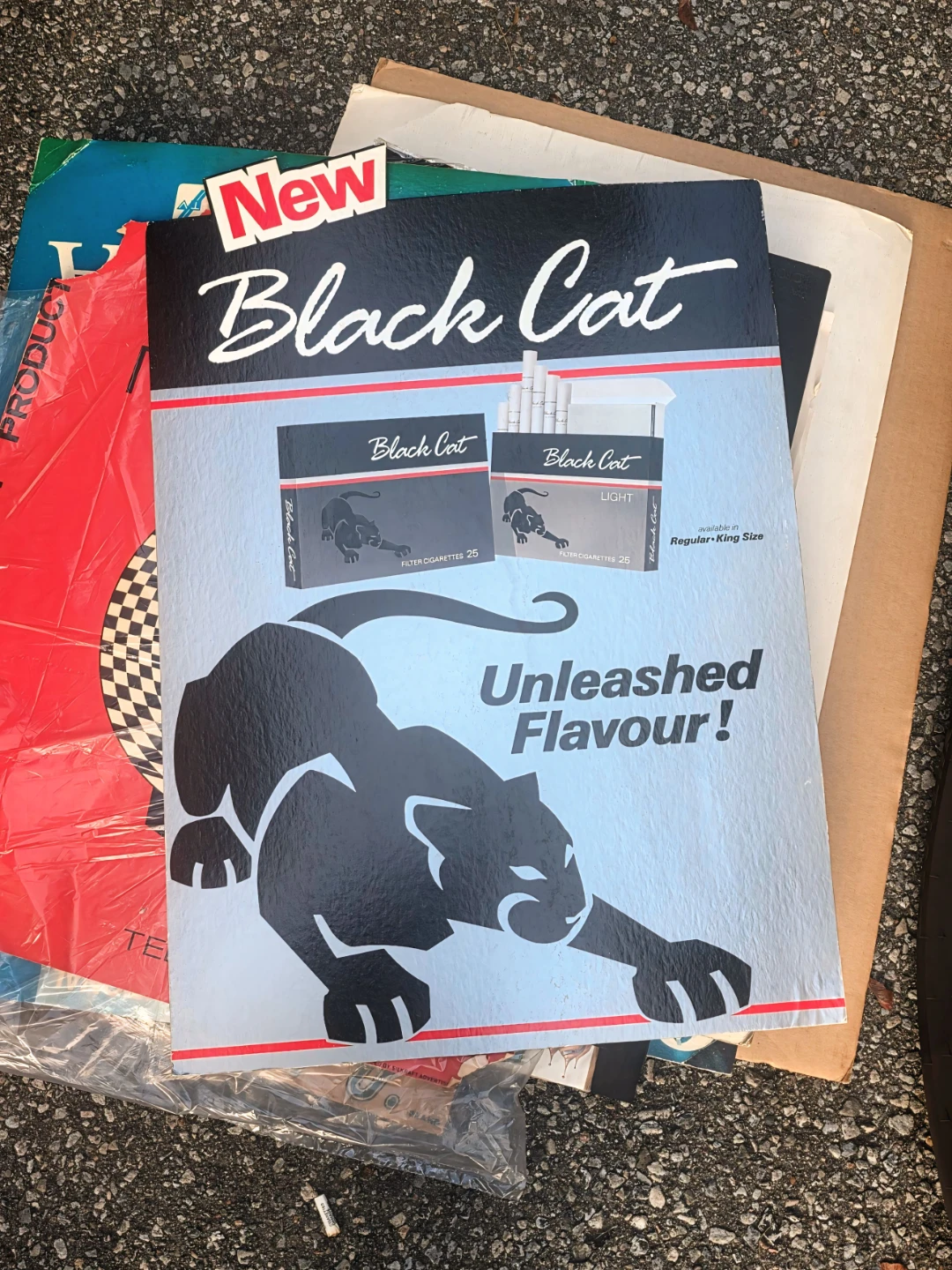 Vintage Black Cat Cigarettes Advertising Sign