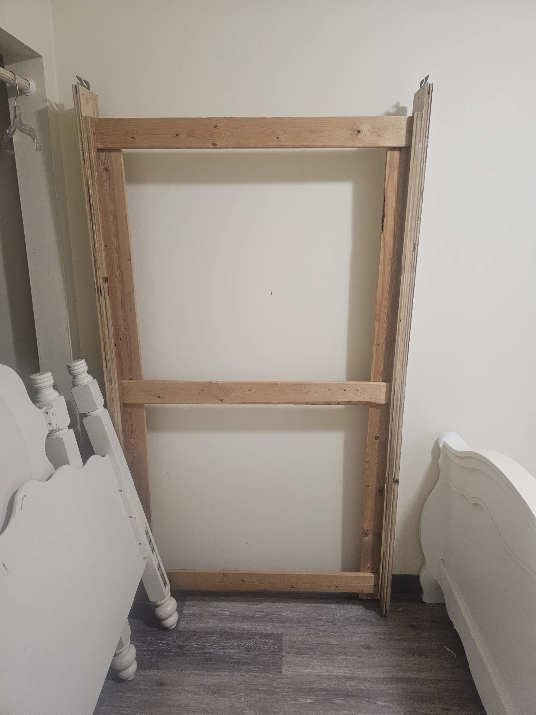 White Twin Bed Headboard and Footboard - photo 3