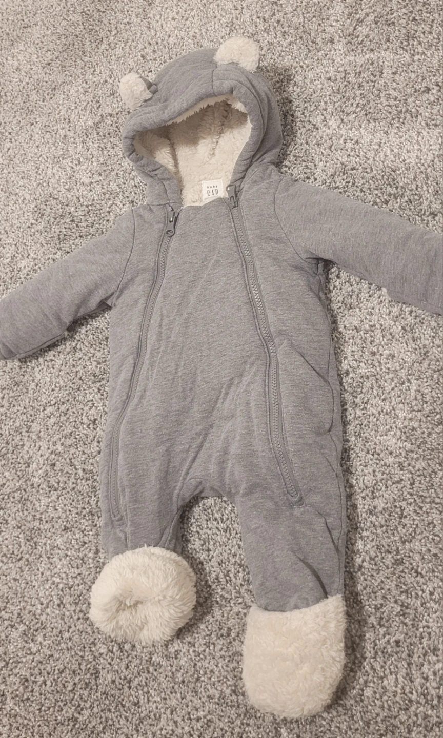 Baby Gap Sherpa-Lined Bear Bunting Suit up to 7lb(3kg) - photo 2