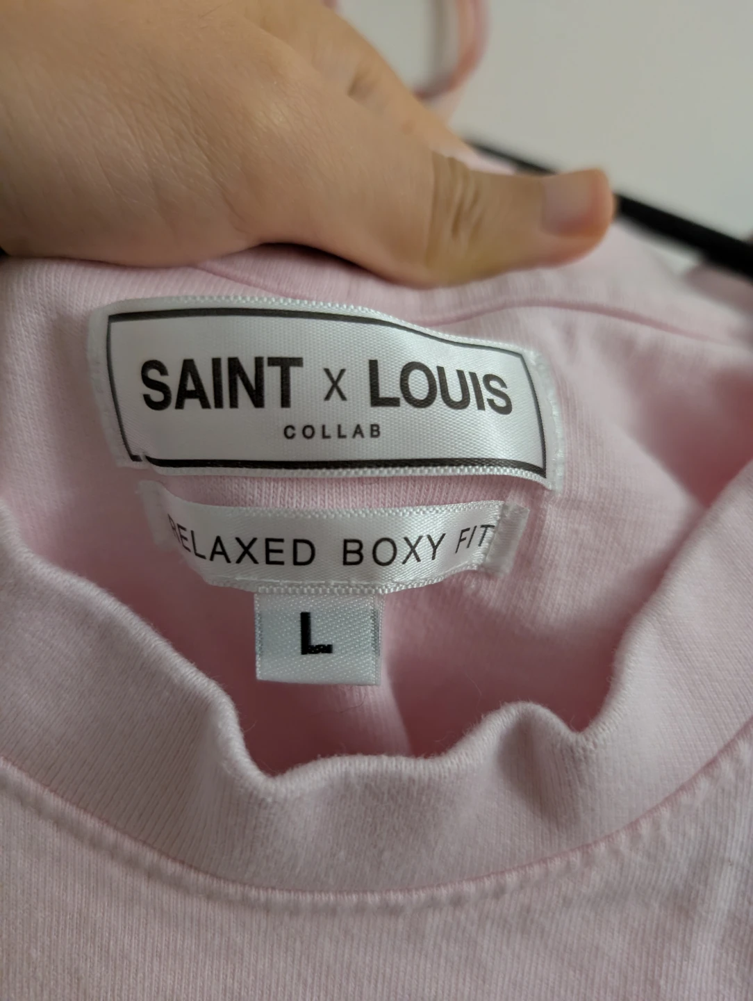 Saint x Louis Collab Pastel Pink Heavyweight Cotton T-Shirt - photo 2