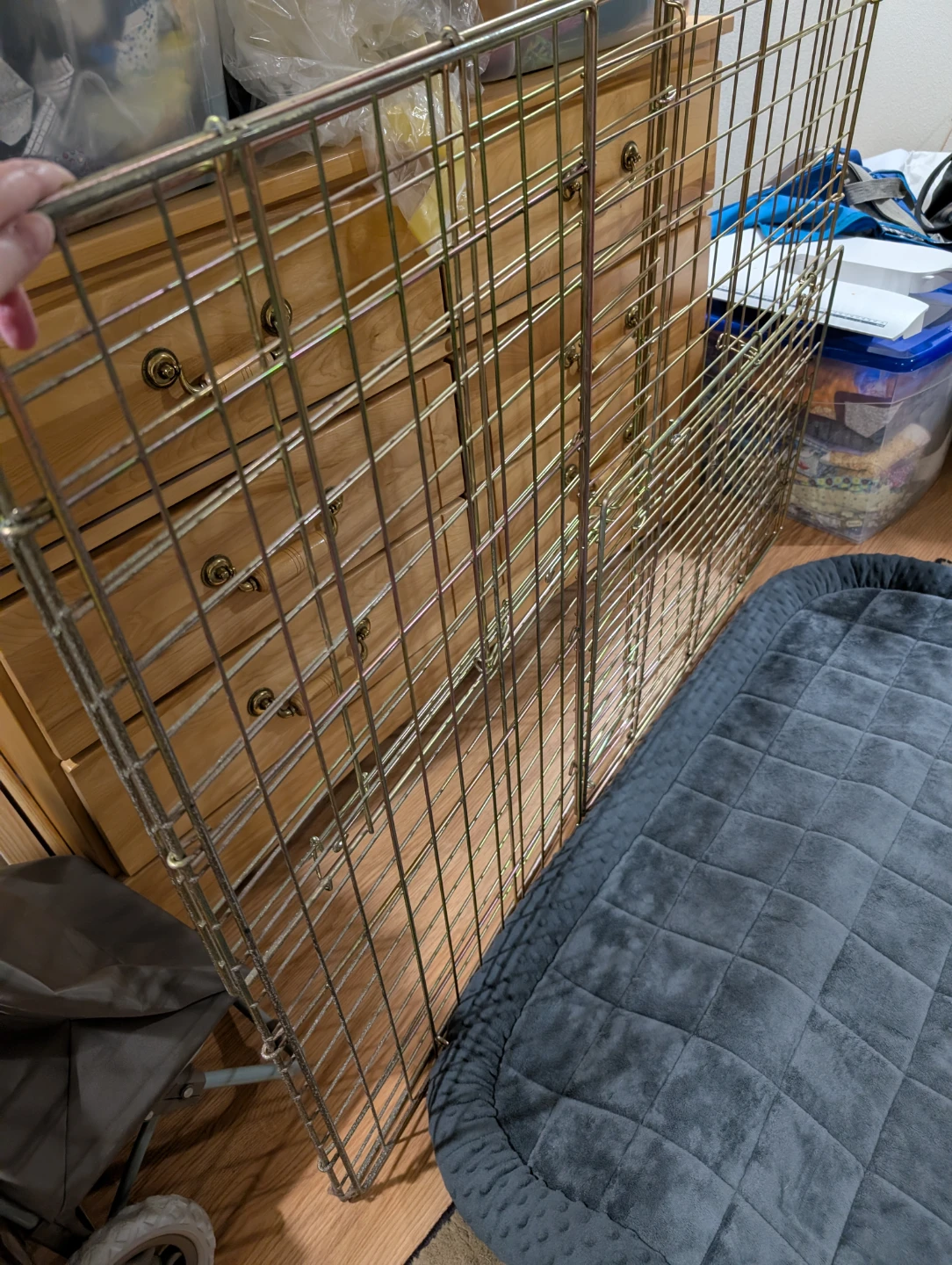 Dog crate (wire, foldable), + 2 dog beds - photo 3