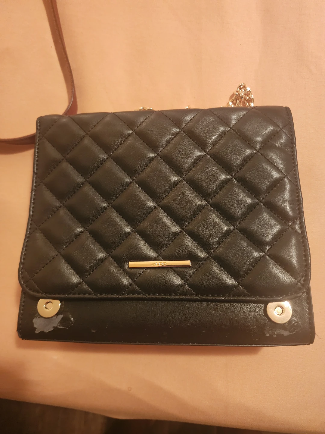 ALDO Black Quilted Chain Shoulder Bag