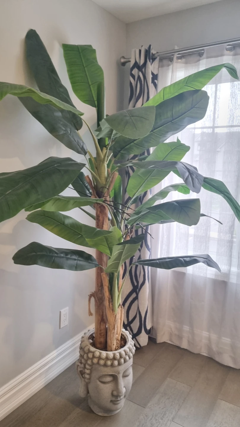 Artificial Banana Leaf Plant in Buddha Planter - photo 3