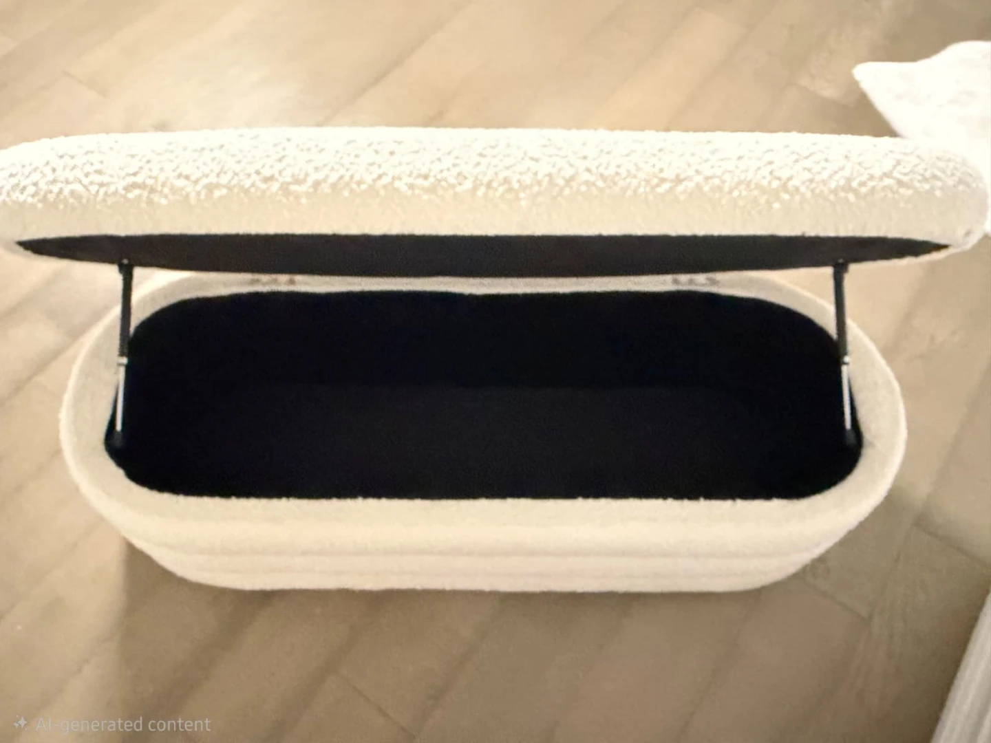 Cream Storage Bed Bench/Ottoman - photo 4