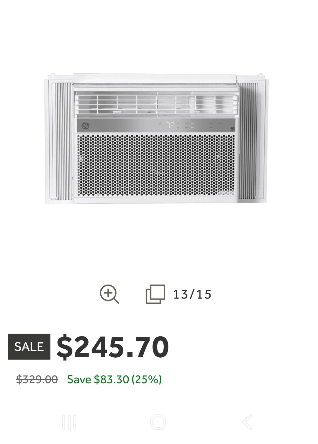 Transparent Seller's GE 8,000 BTU Smart Window Air Conditioner
