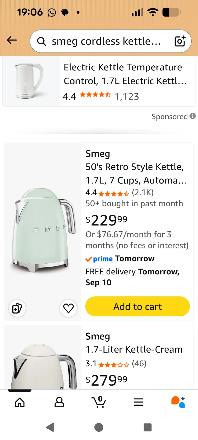 Smeg Retro 50s Pastel Green Electric Kettle - photo 5
