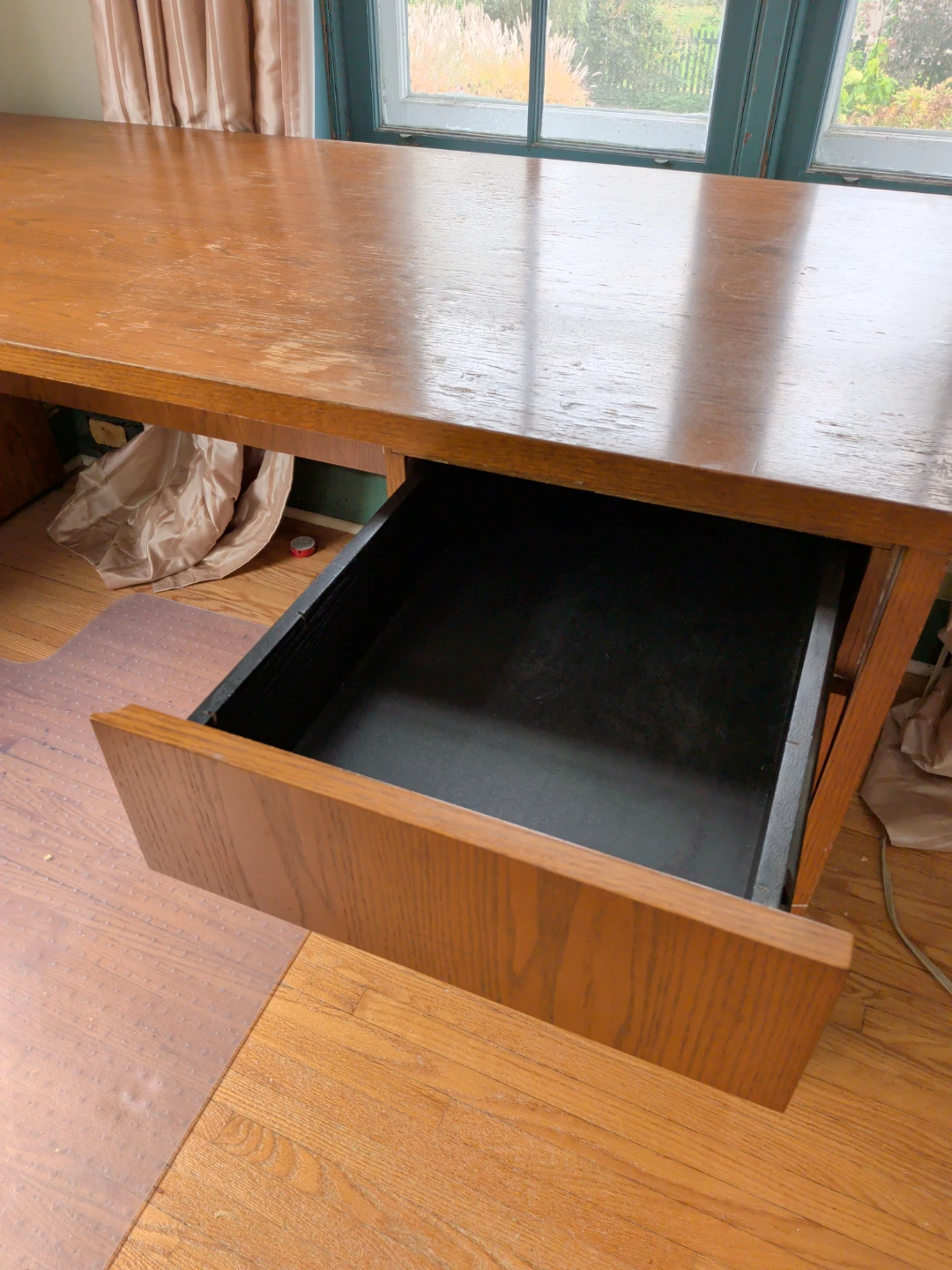 Large Vintage Executive Wood Desk - photo 2