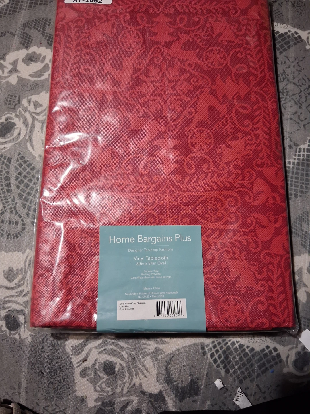 Home Bargains Plus Vinyl Tablecloth Red