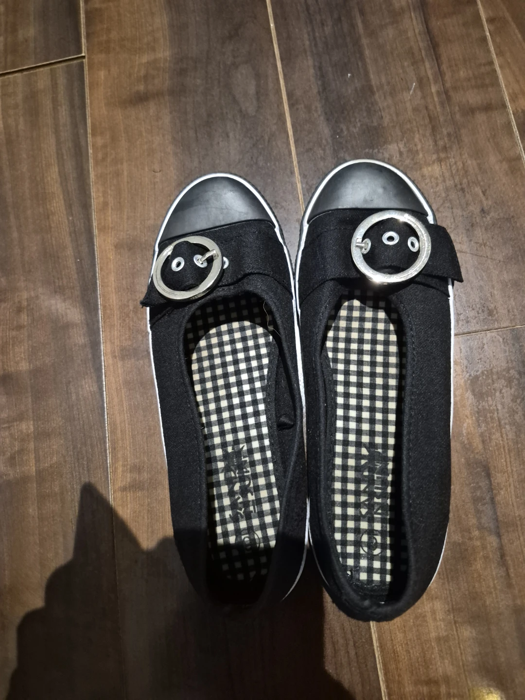 Sandy Sandy Black Flats with Buckle - photo 3