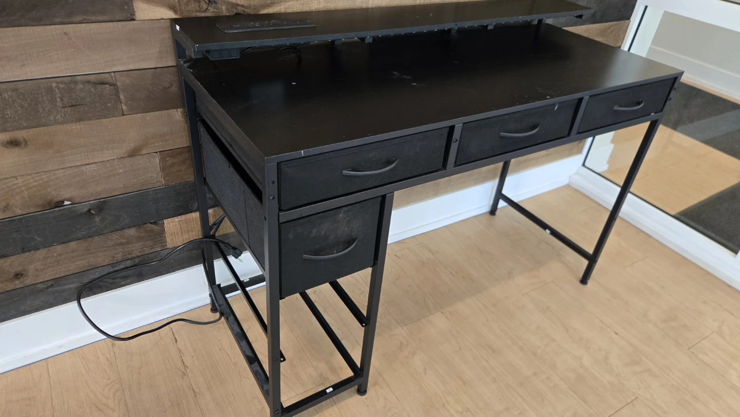 Black Computer Desk with Storage - photo 4