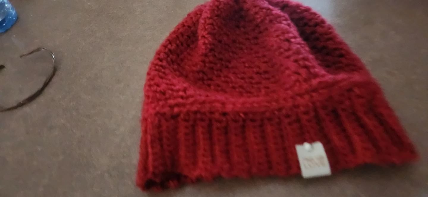 Hand-crocheted Red Beanie