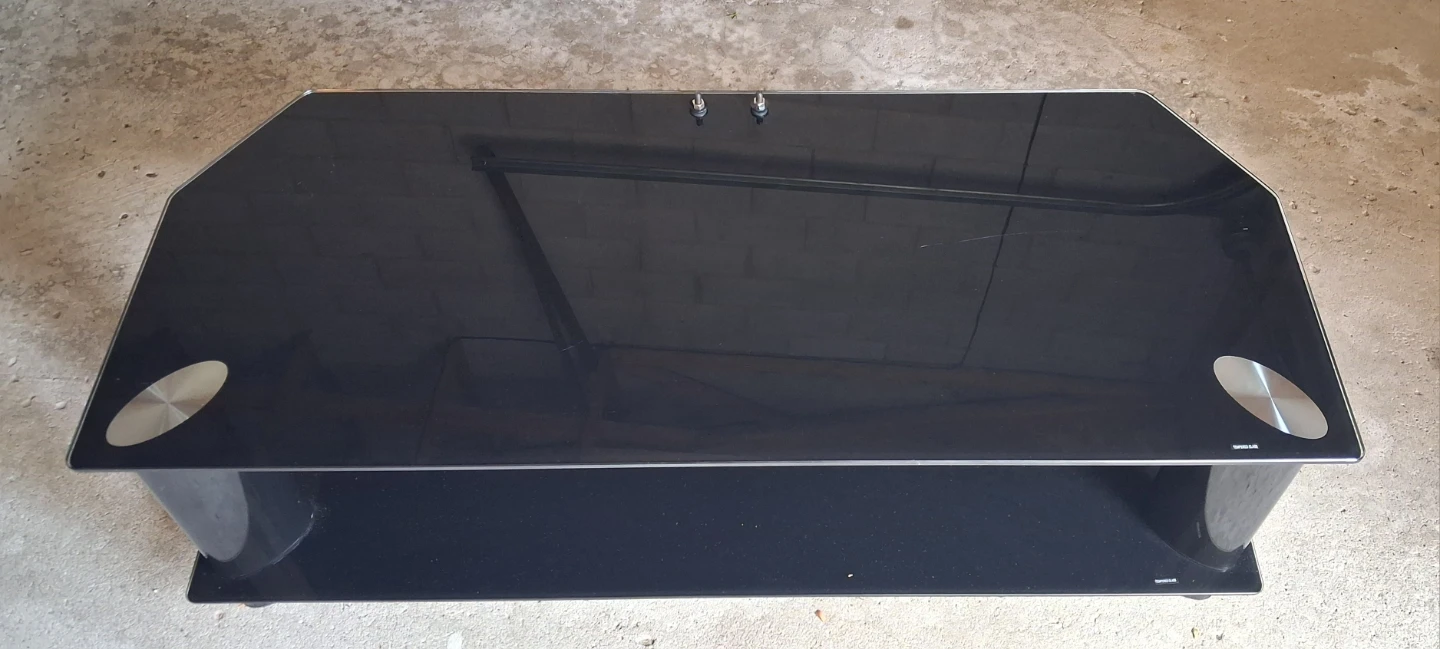 Black Tempered Glass TV Stand