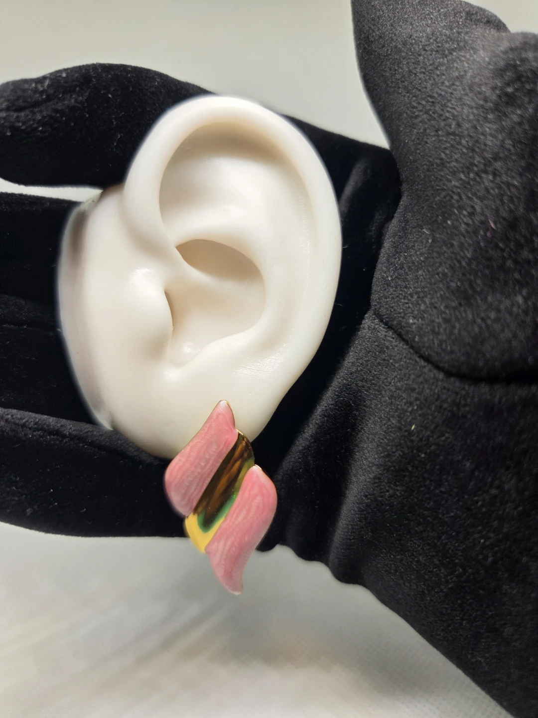 Abstract Pink Gold Swirl Earrings in Stainless Steel