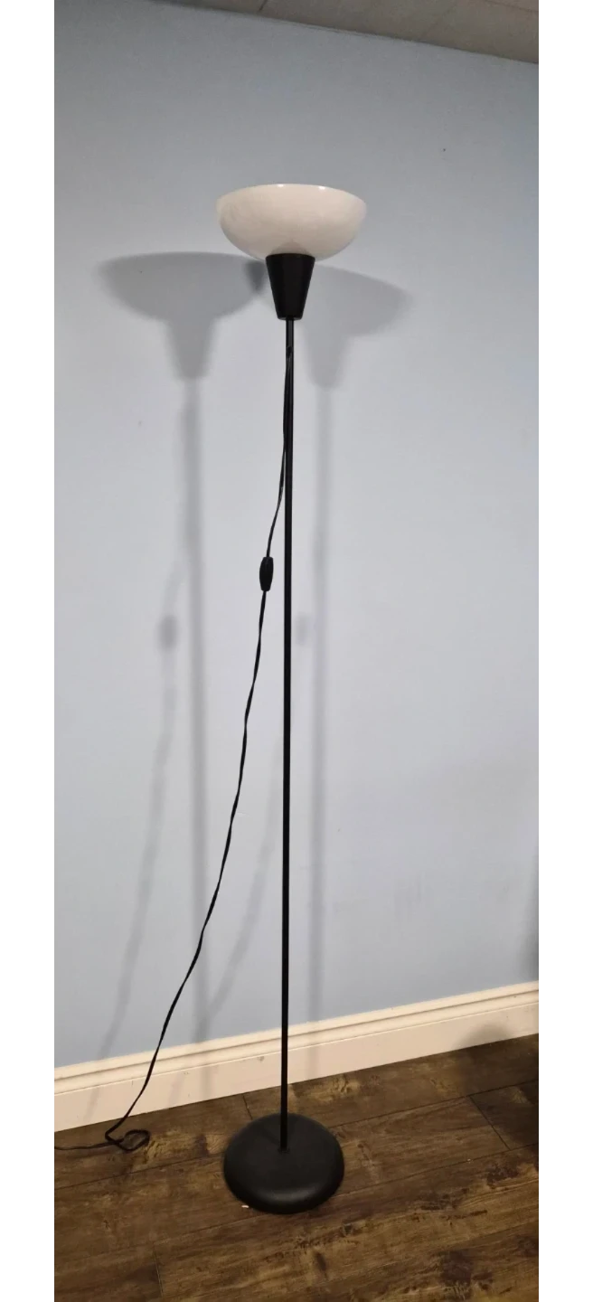 Black Floor Lamp with White Shade - photo 2