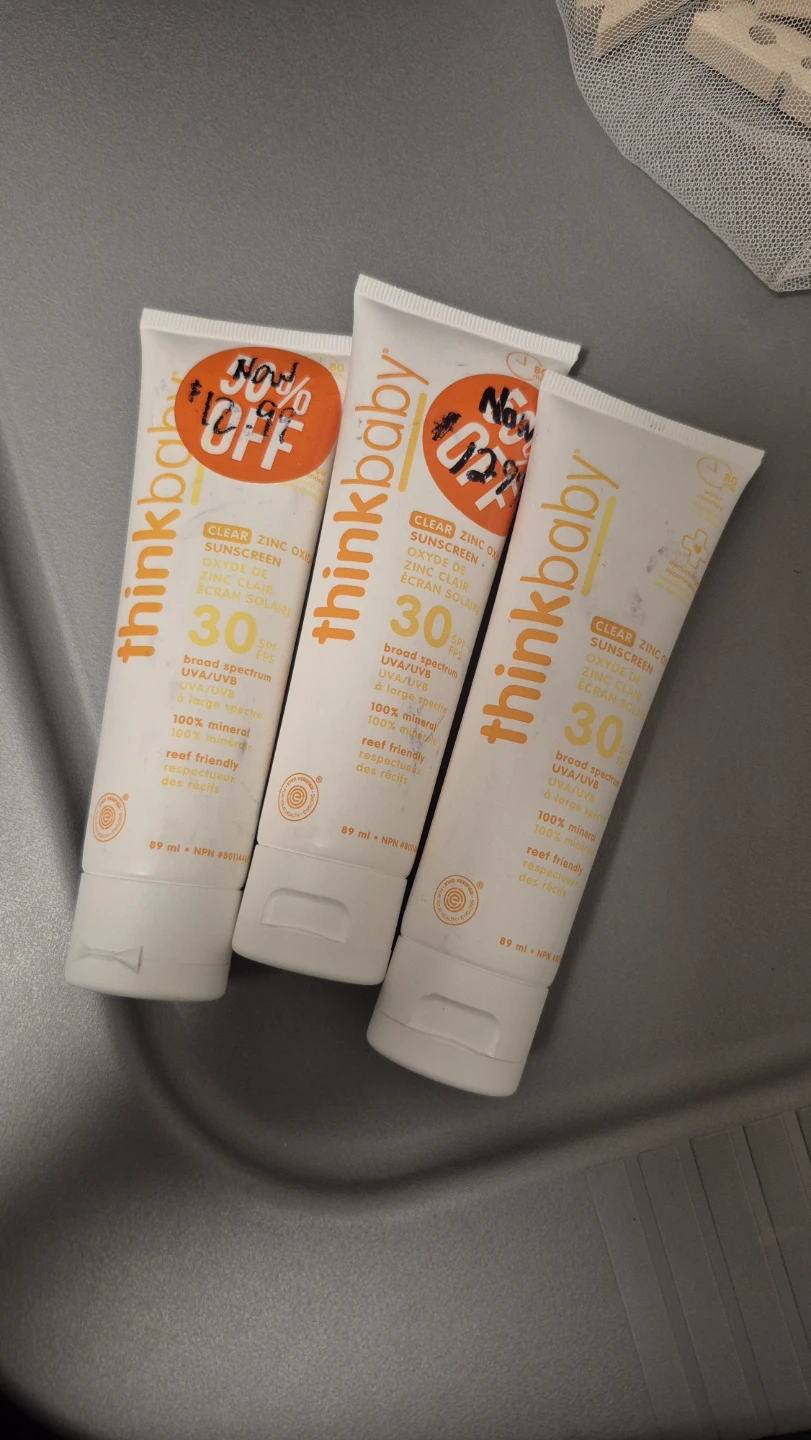 3 Thinkbaby SPF 30 Sunscreen Tubes