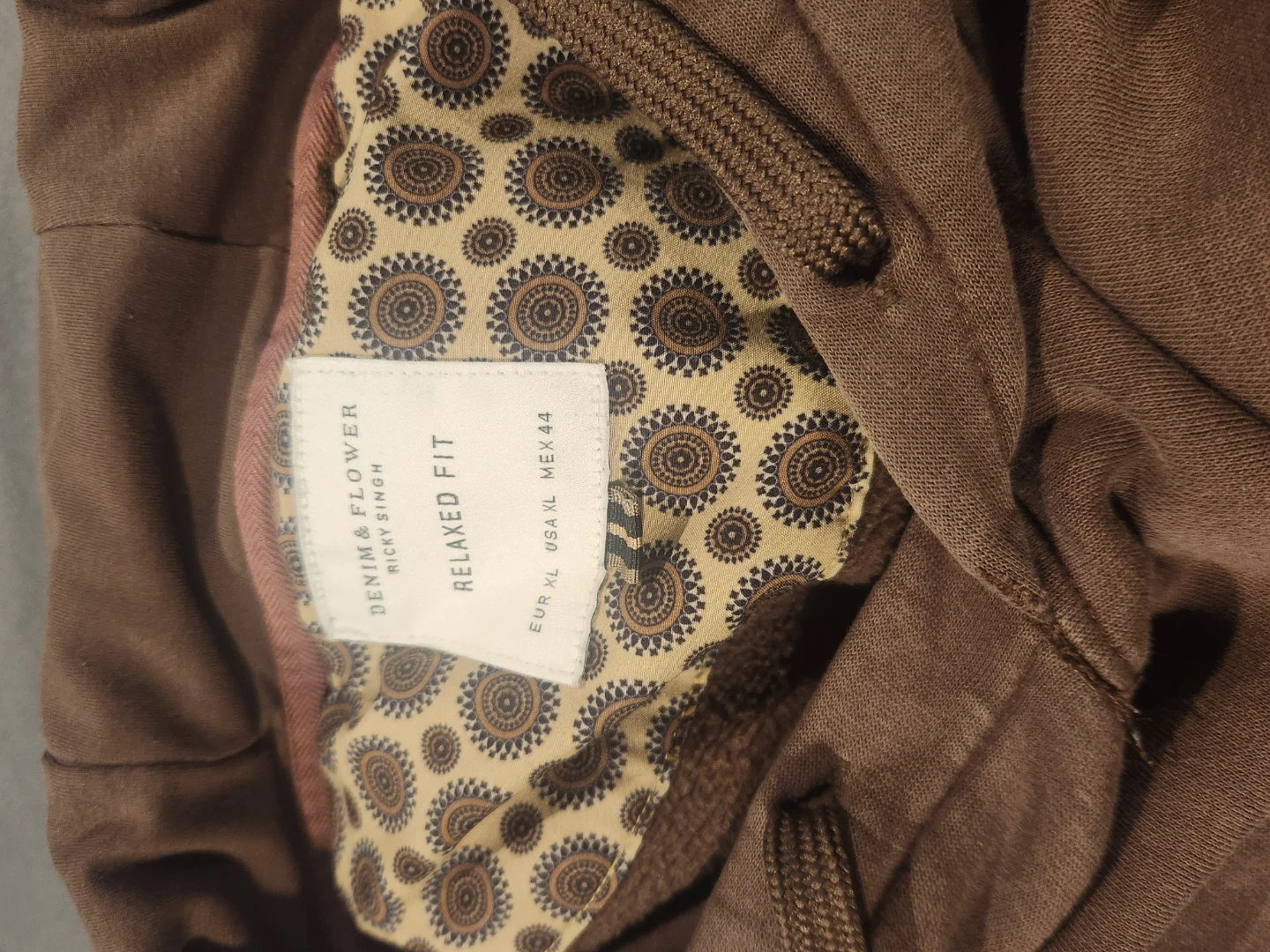 Denim & Flower Relaxed Fit Brown Hoodie Size XL - photo 2