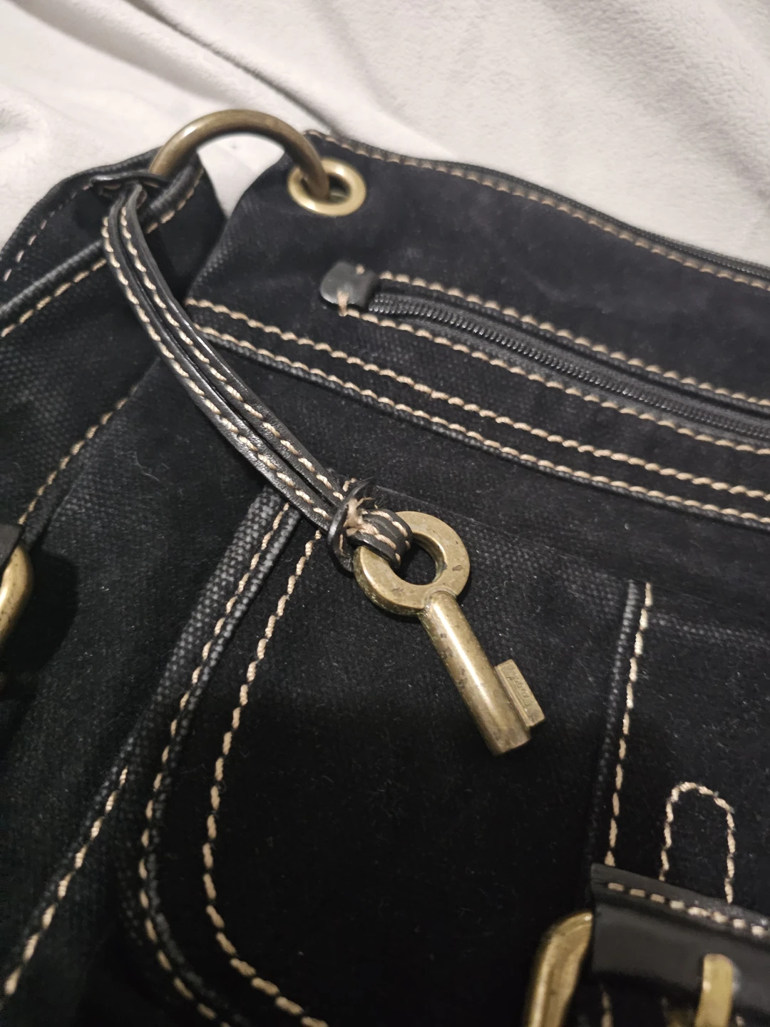 Fossil Black Canvas Crossbody Bag - photo 3