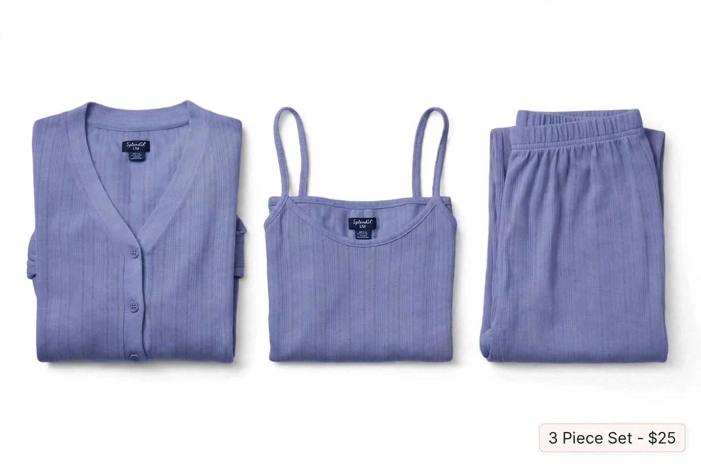 Splendid 3-Piece Ribbed Loungewear Set