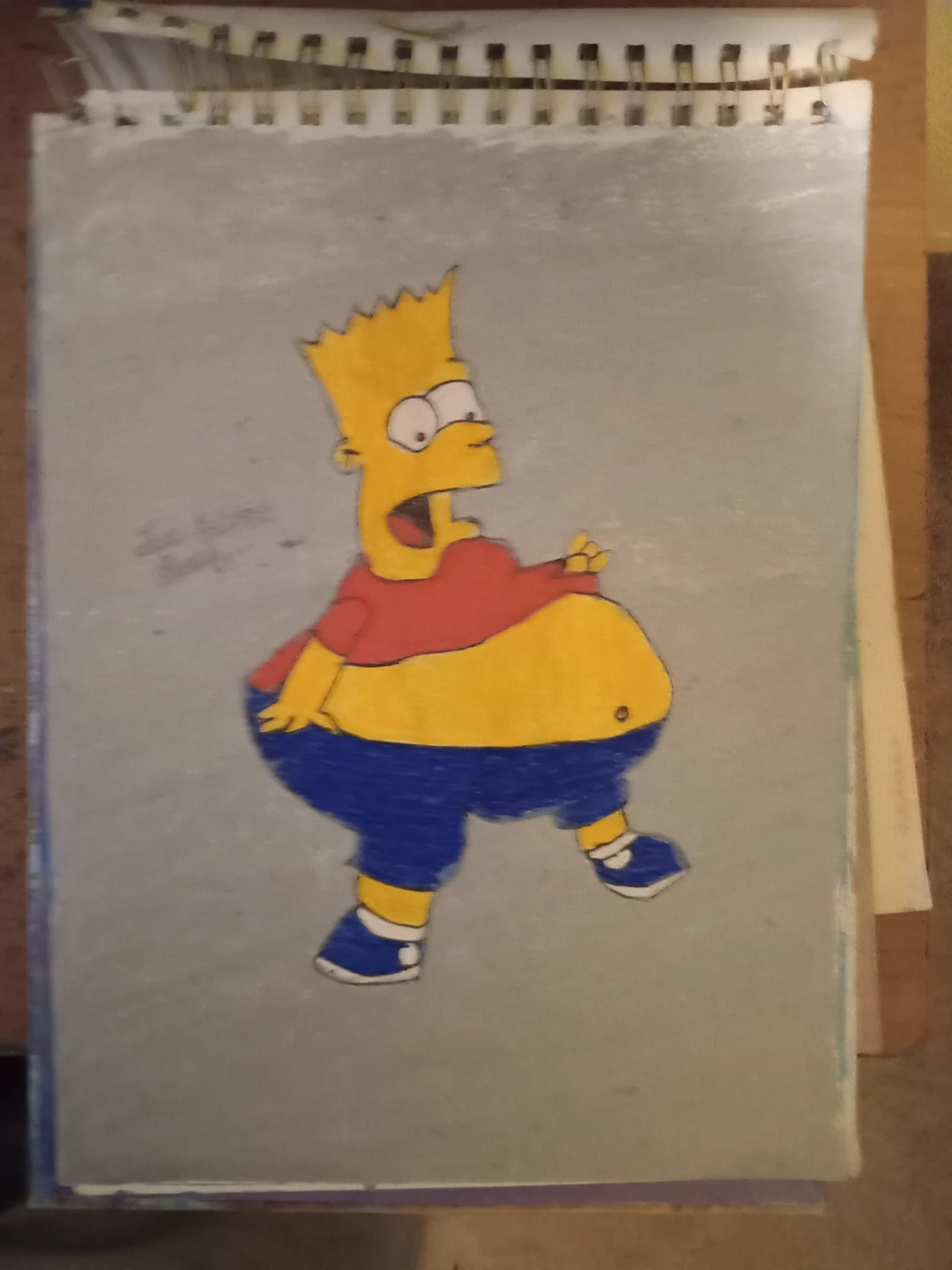 BLOATED FAT BART SIMPSON DRAWING BY SHERWIN - photo 5