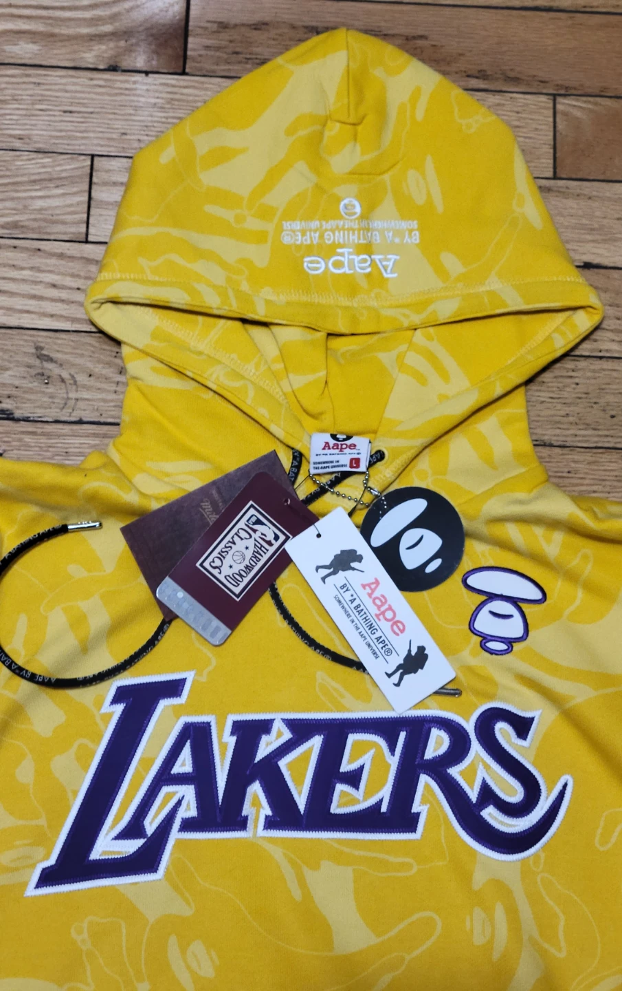 Aape x Mitchell & Ness Lakers Hoodie size Large - photo 5