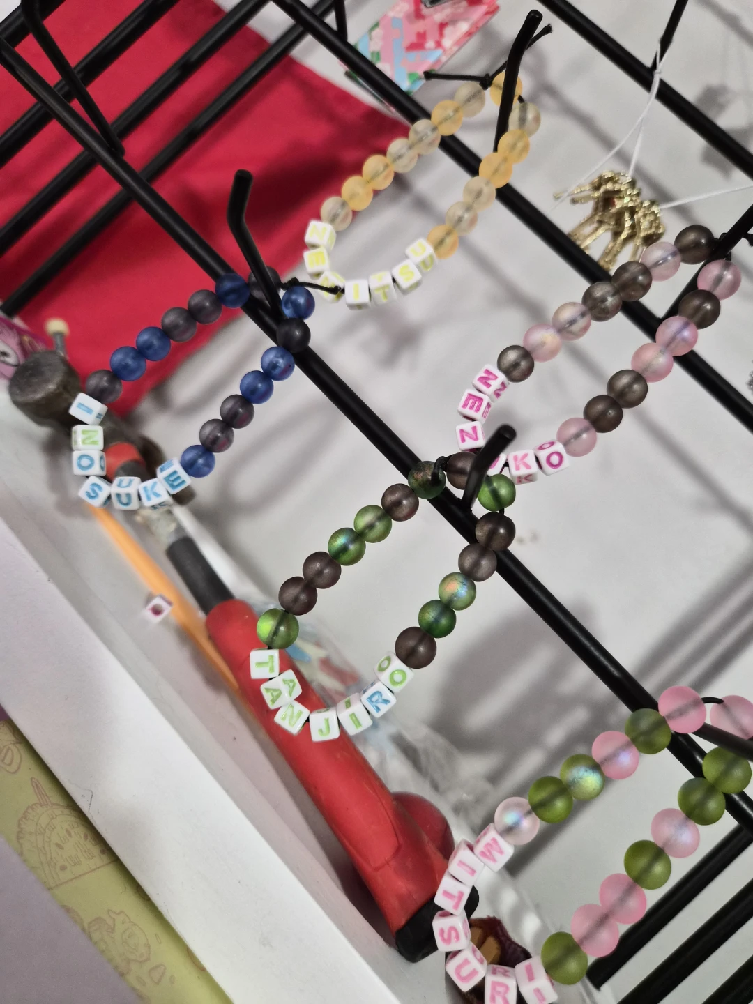 Set of 5 Demon Slayer Character Beaded Bracelets