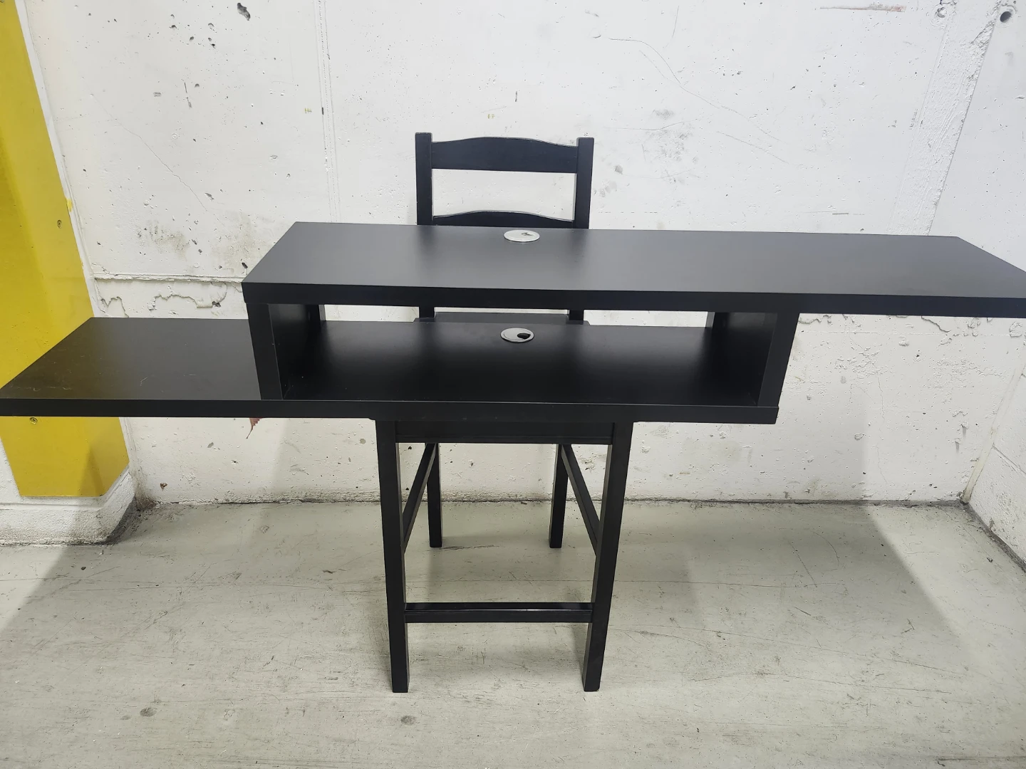Black Modern Console Table with Shelf - photo 4