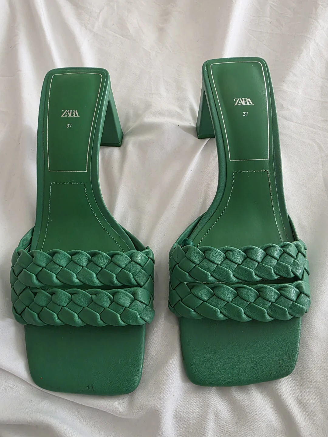 ZARA Green Braided Heeled Sandals Size 37 - photo 2