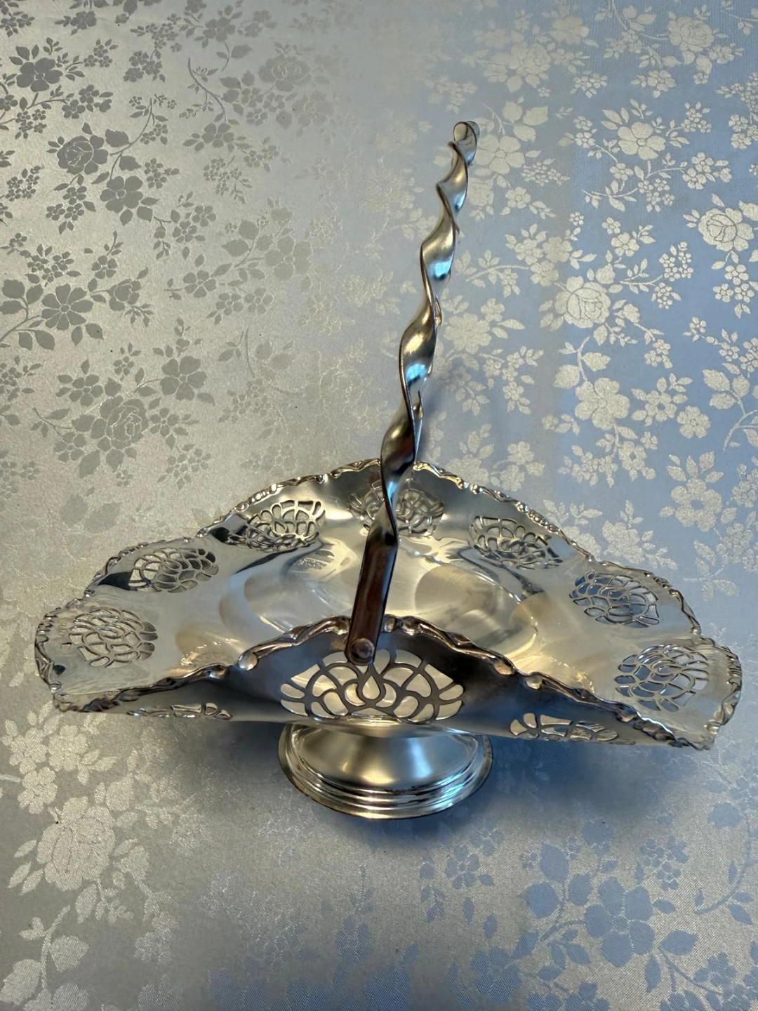 Vintage Silver-Plated Serving Basket
