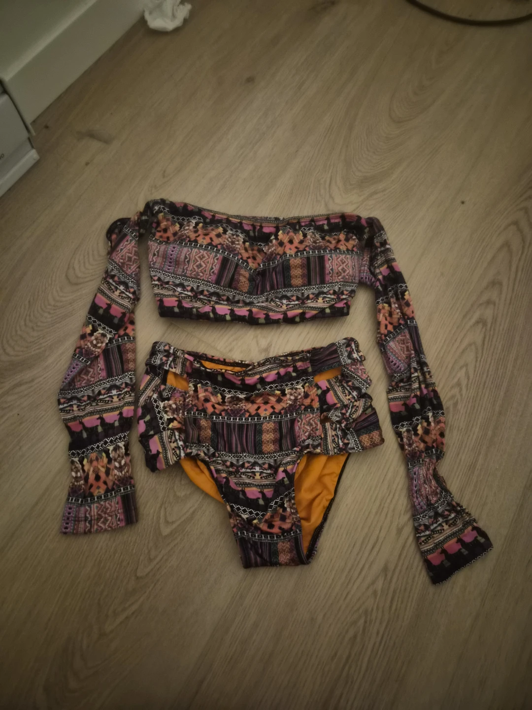 Printed two piece bathing suit
