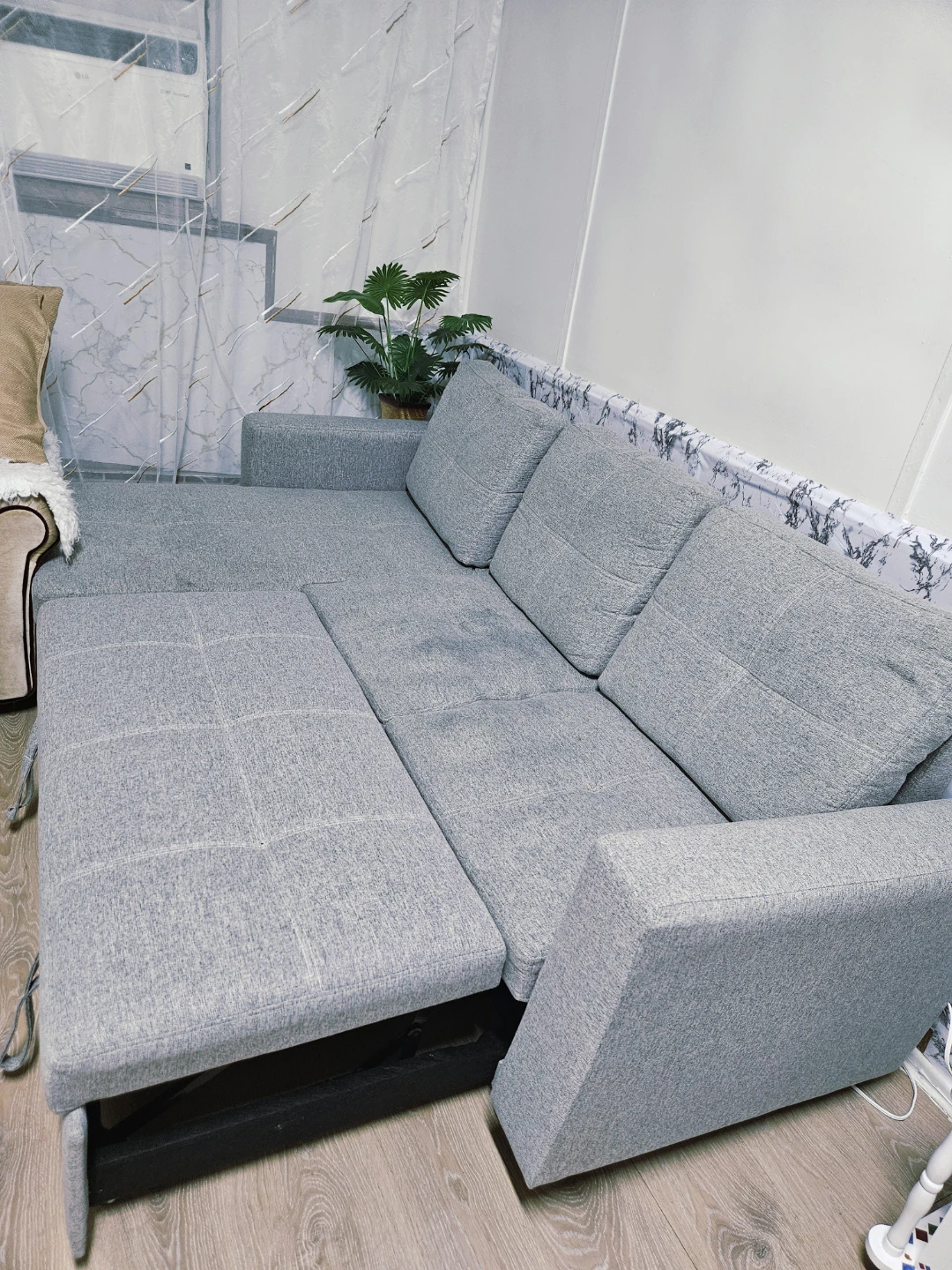 Grey Sectional Sofa bed with Storage - photo 3