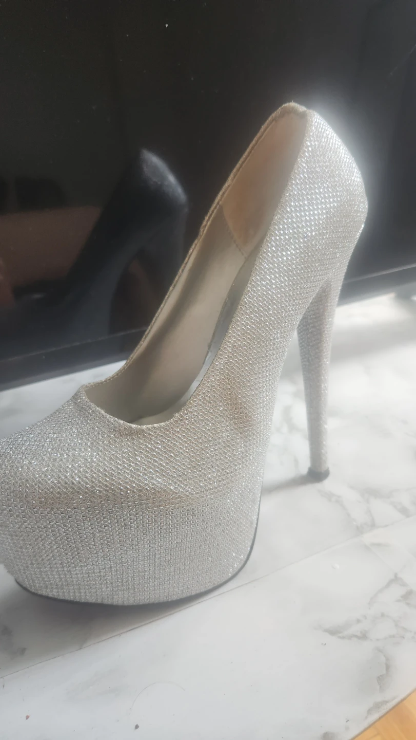 Hamwi Silver Glitter Platform Heels size 38/39