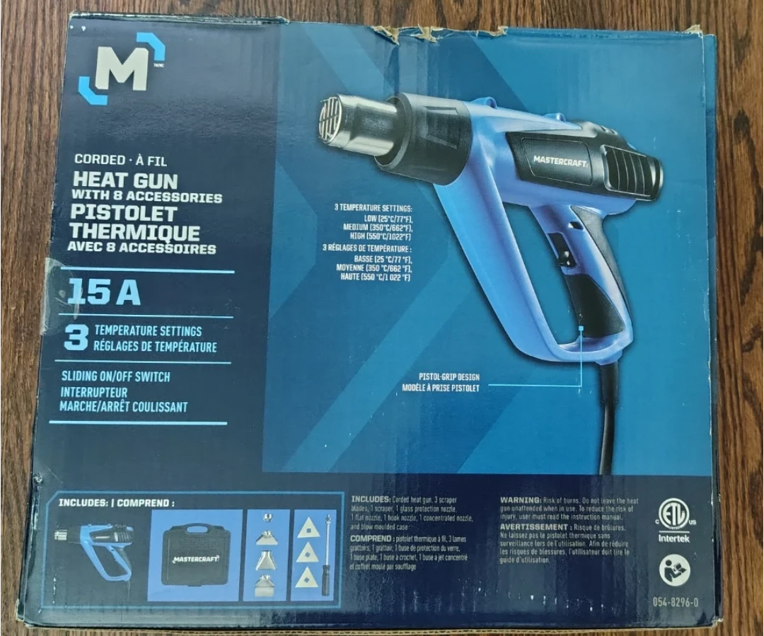 Mastercraft 15A Heat Gun with 8 Accessories