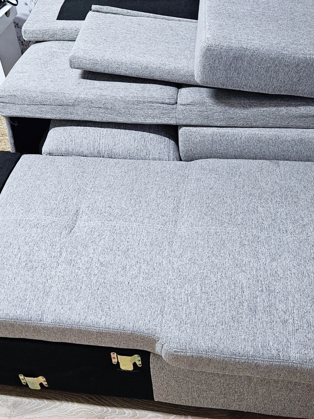 Grey Sectional Sofa bed with Storage - photo 2