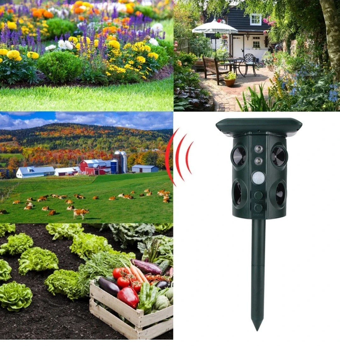 Garden Solar Ultrasonic Vibration Buzzer Animal Repeller