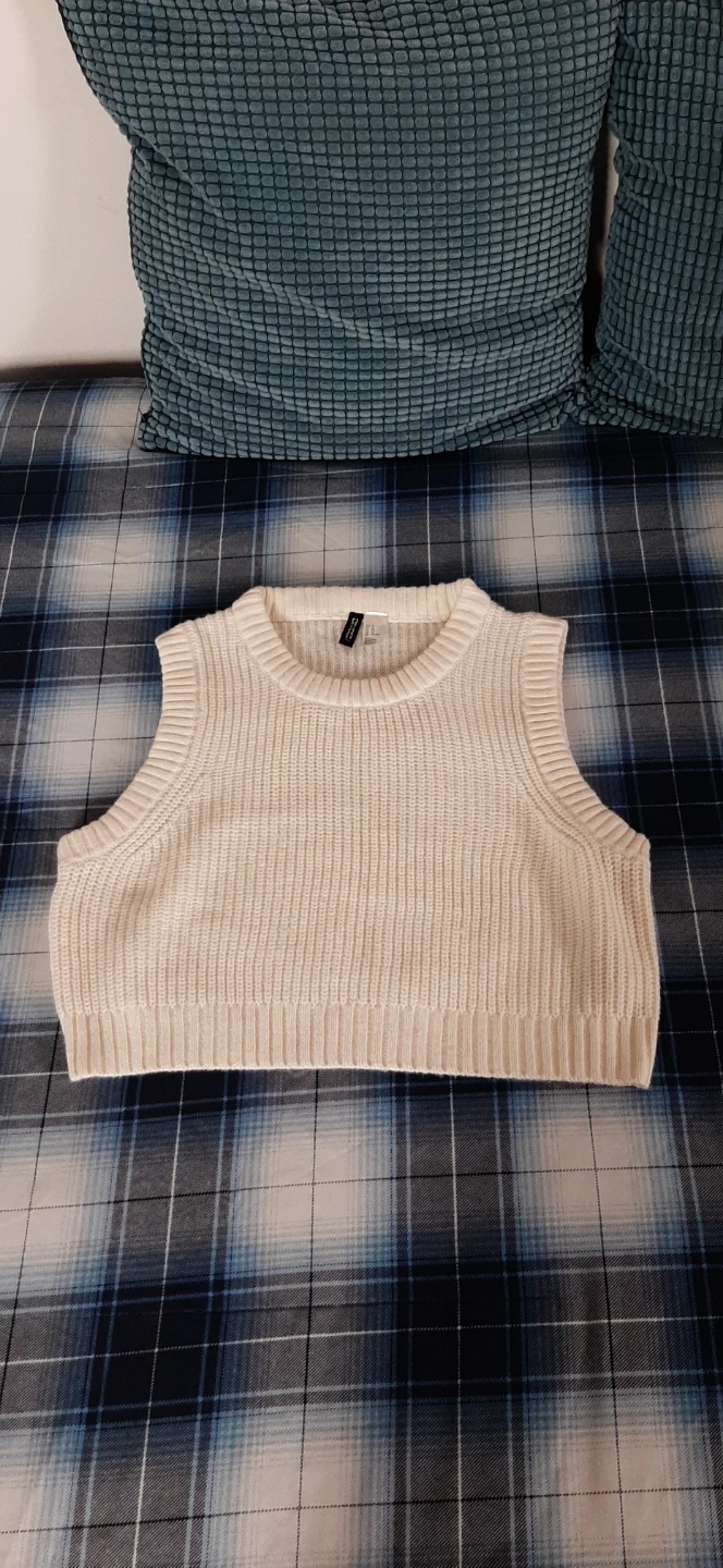 Divided H&M White Knit Vest - photo 3