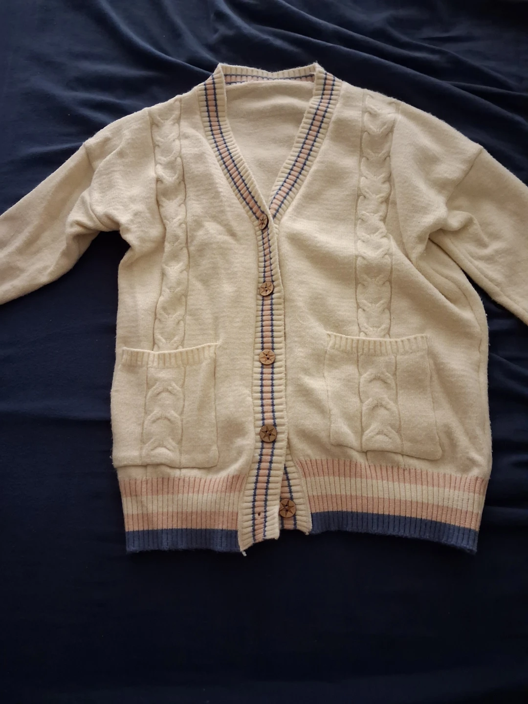 Cream Cable Knit Cardigan