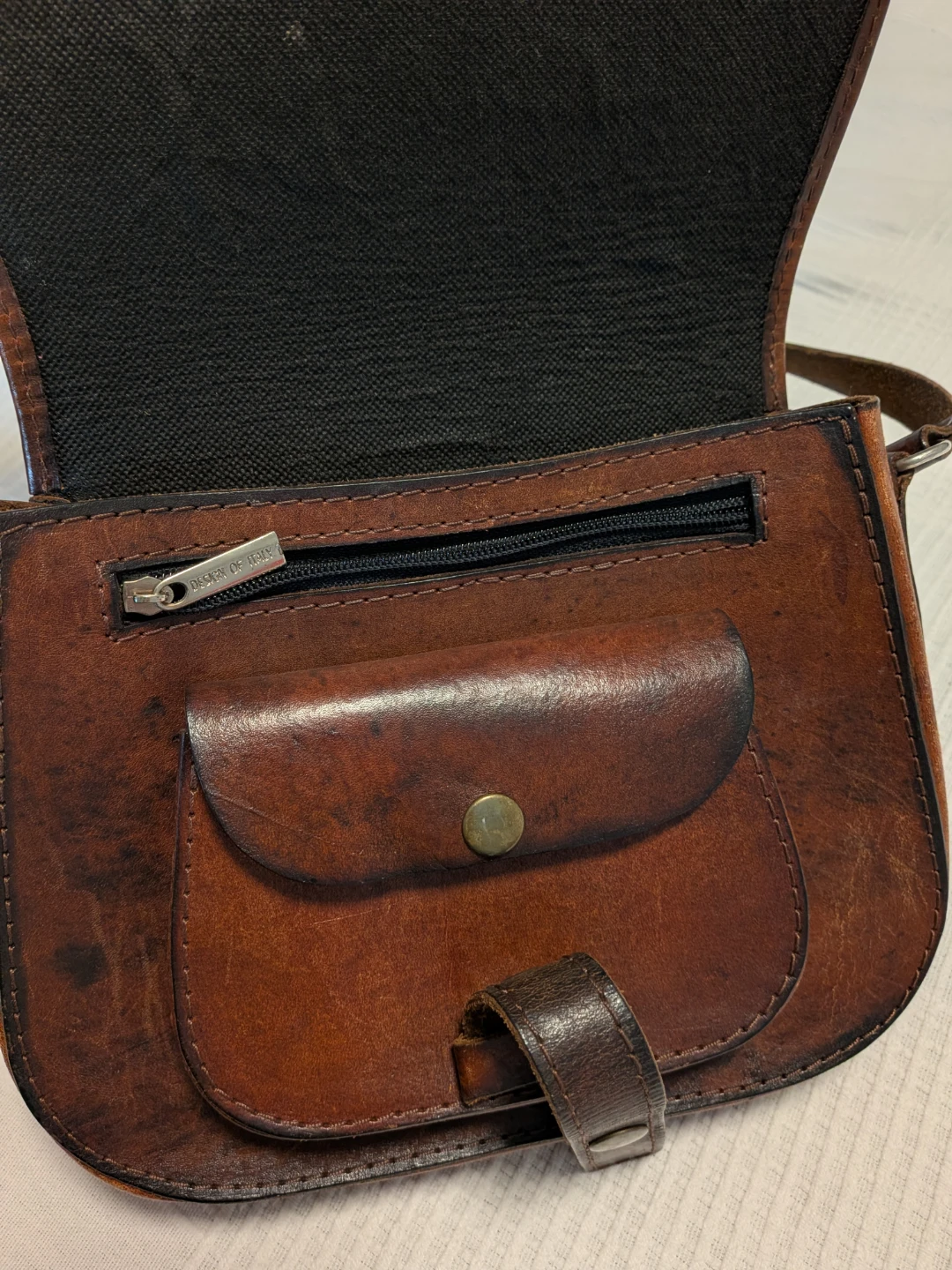 Vintage Leather Crossbody Bag🏈 - photo 3