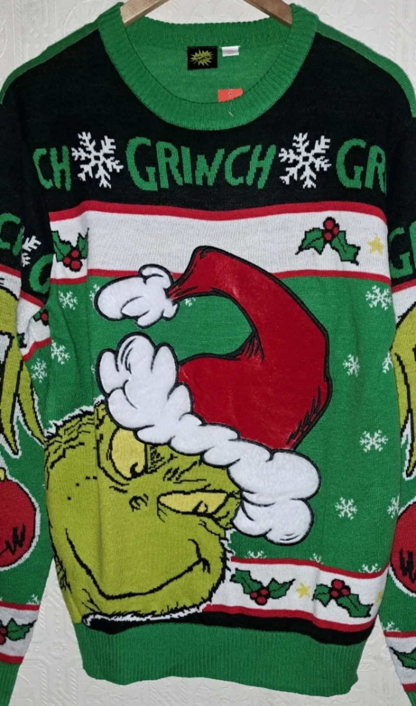 The Grinch Christmas, Plush Holiday Sweater. New!! - photo 2