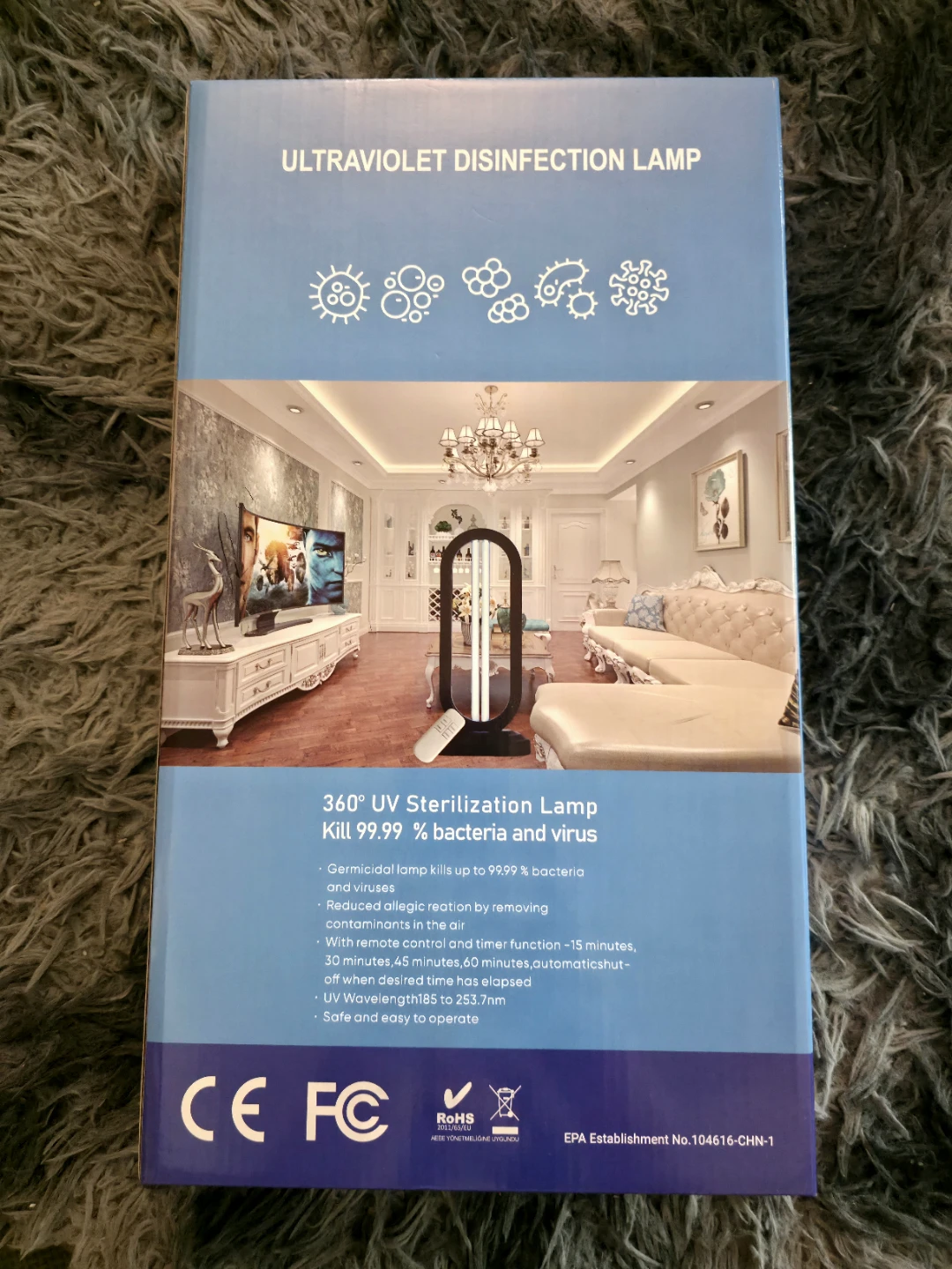 360° UV Sterilization Disinfection Lamp