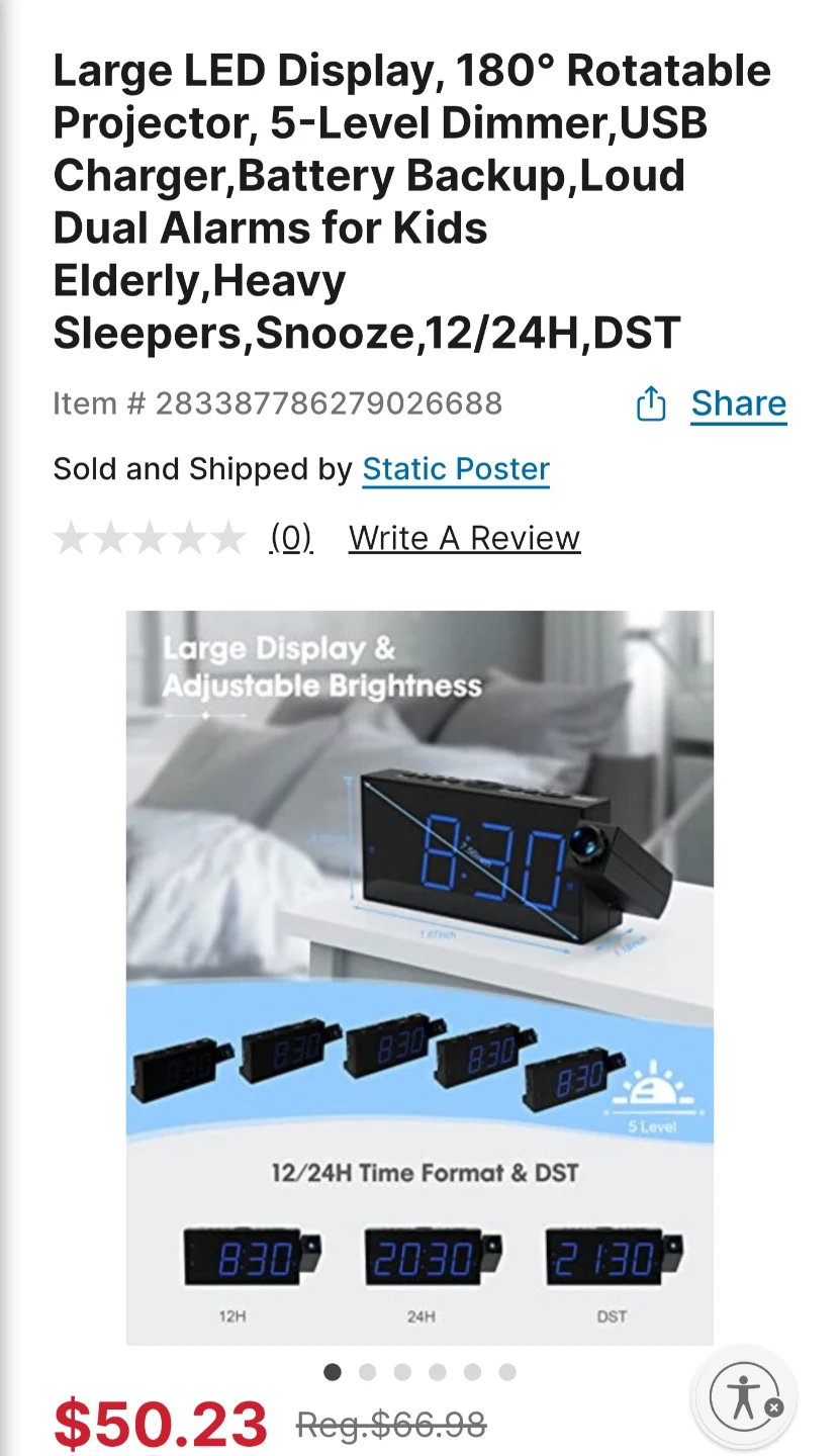 LED Digital Loud Alarm Clock Model CR1001E