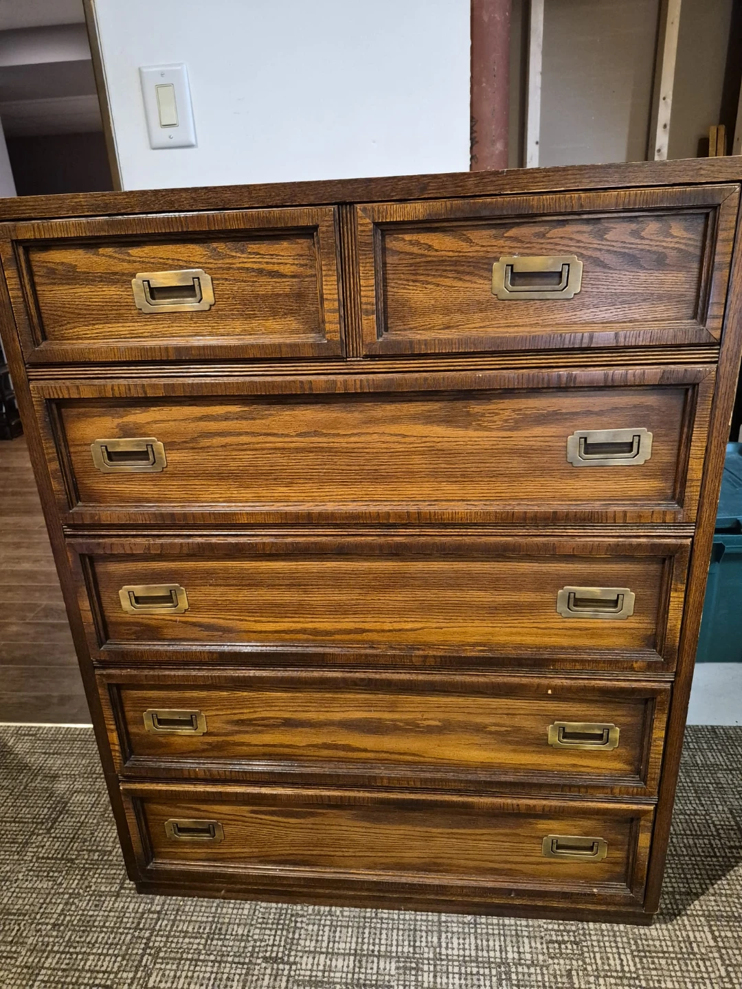 Campaign style dresser and matching nightstands - photo 2