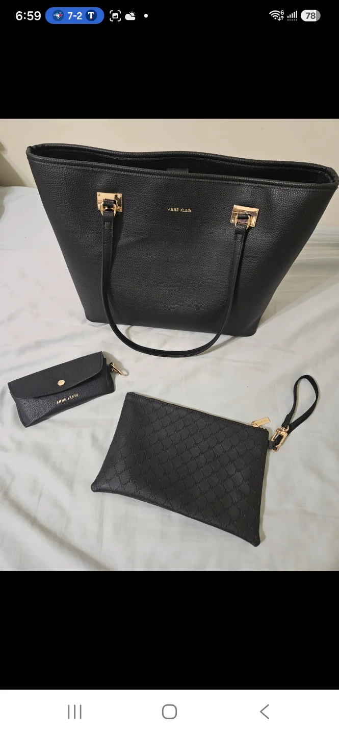 Anne Klein Black Tote Bag Set - photo 2