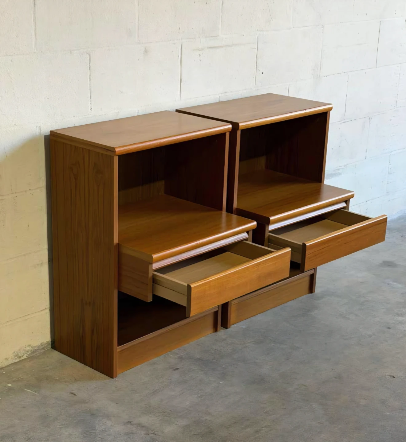 Matching Pair of Mid Century Modern Teak Nightstands