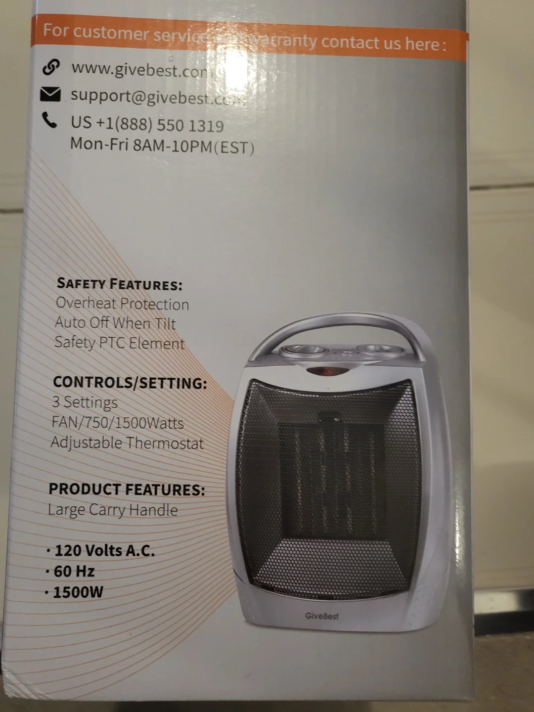 Brand new in boxGiveBest Portable Ceramic Space Heater - photo 2