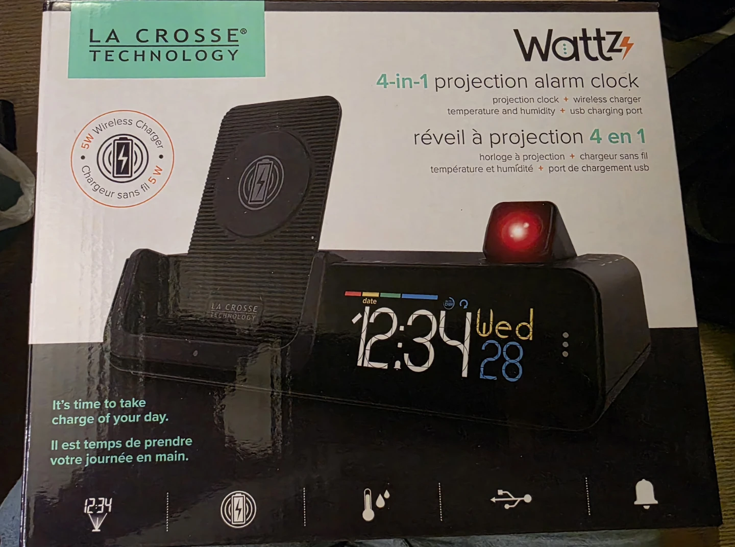 La Crosse Technology Wattz 4-in-1 Projection Alarm Clock