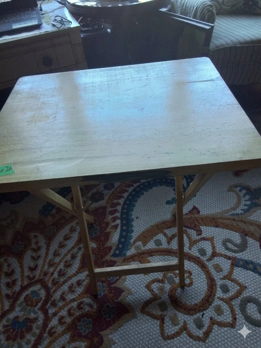 Natural Wood Folding Tray Table