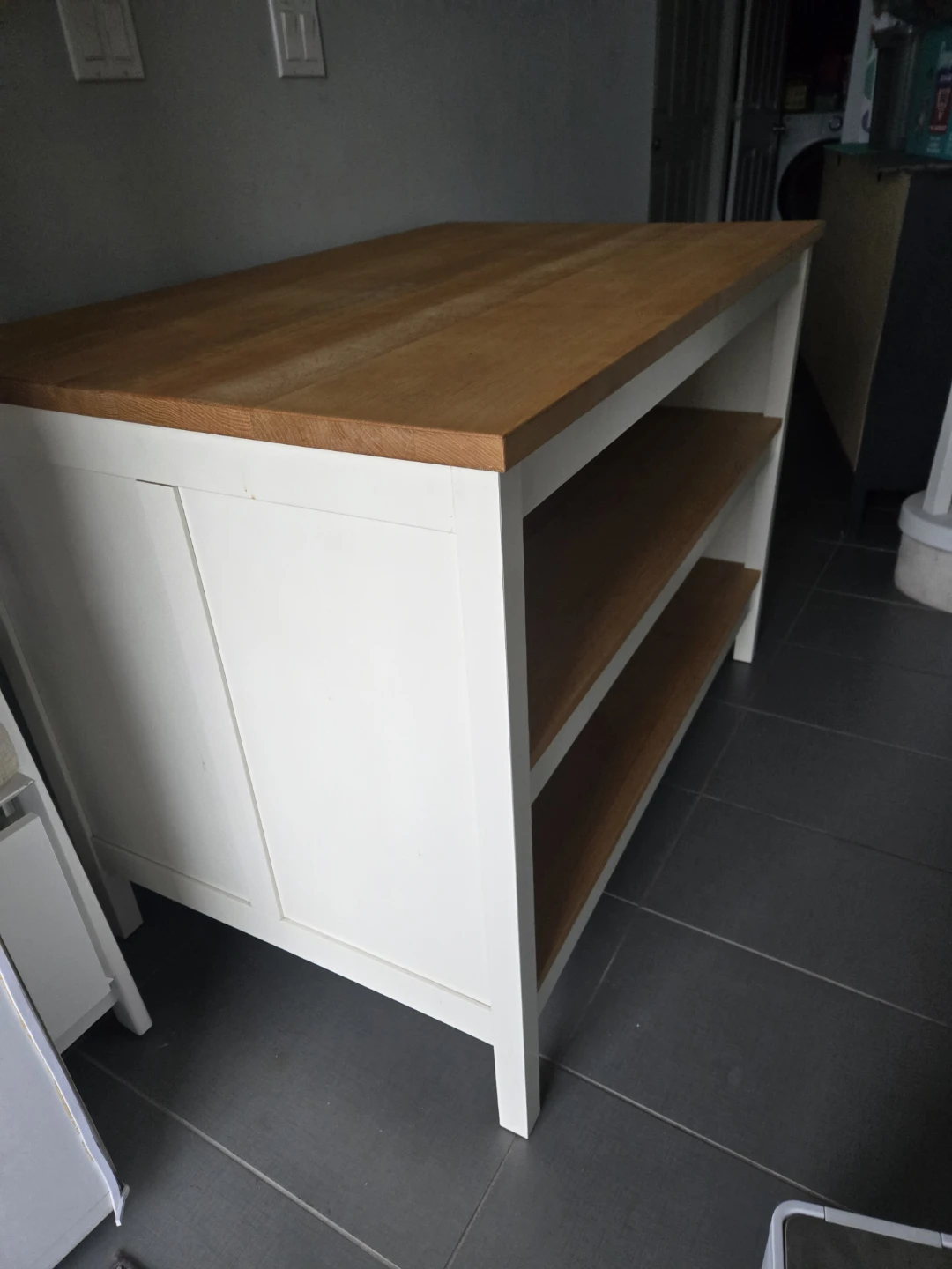 Newly sanded ikea tornviken kitchen island butcher block